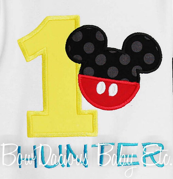 Mickey Mouse Birthday Shirt, Mickey Mouse Birthday Number, Minnie Available, Custom Fabrics, Boys Birthday Shirt, First Birthday Il_570xn