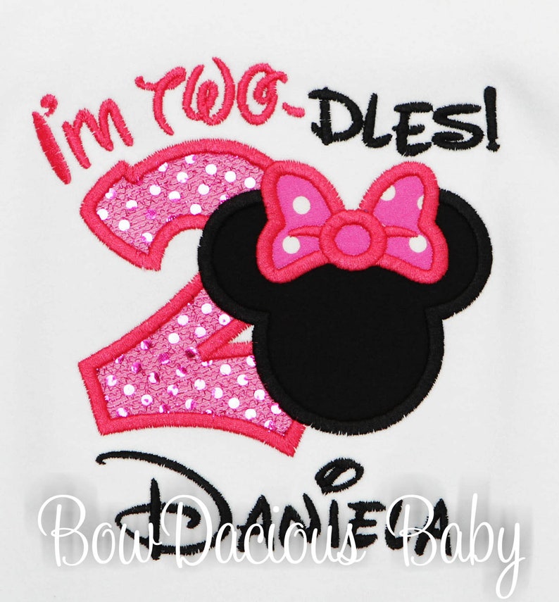 Minnie Mouse Birthday Shirt, 2nd birthday Minnie Mouse Shirt, Birthday Girl Shirt, Minnie Mouse Party, Minnie Birthday, Custom, Any Colors image 3