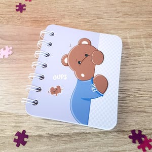 Mini cuaderno espiral - Elie - Superhéroe | Hipopótamo | Cuaderno | Papelería Kawaii | Hecho a mano | Papelería linda | Computadora portátil