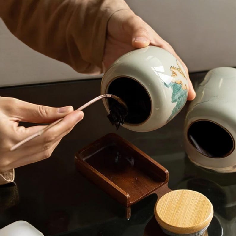 Ceramic Tea Jar Japanese Travel Mini Tea Storage Box Vintage Jar Green Tea Storage Containers