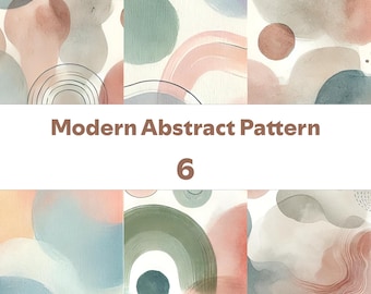 Modernt akvarellabstrakt mönster – neutrala jordtoner, bohemisk minimalistisk estetik, digitalt papperspaket för varumärkesbyggande, sociala medier och tryck