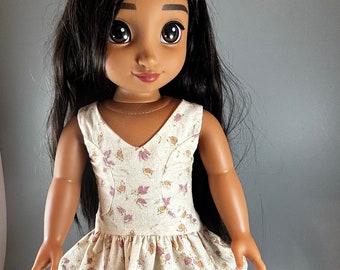 Floral Spring or Summer Dress Dress fits American Girl, Disney ILY and 18 inch dolls