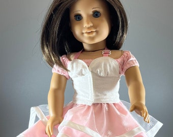Peasant Top, High-Low Skirt and Corset Ensemble fits American Girl Doll and other similar 18 inch dolls