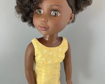 Yellow Sleeveless A-line Dress fits Wellie Wishers, Glitter Girls and Ruby Red Fashion Friends