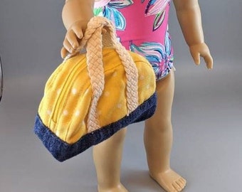 Yellow Off-White and Blue Bag Tote for American Girl Doll