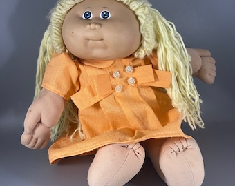 Orange Dress fits Bitty Baby Girl, Bitty Baby, Berenguer Lots to Love 15 inch baby, Cabbage Patch 16 inch doll and other 15-16 inch dolls