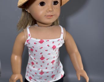 Ice Cream Cone Print Spaghetti Strap Cami fits American Girl and 18 inch dolls