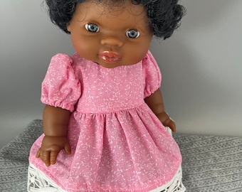 Little Pink Dress  Fits 12 -14 Inch Baby Dolls such as Baby So Beautiful and Minikane 13 inch doll.