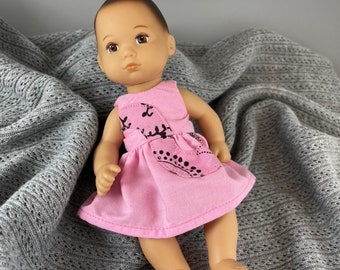 Sleeveless Pink Dress Fits 8 Inch Caring for Baby dolls, Little Bitty Baby