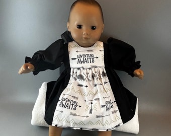 Adventure Awaits  Dress fits Bitty Baby Girl, Bitty Baby and other 15 inch dolls