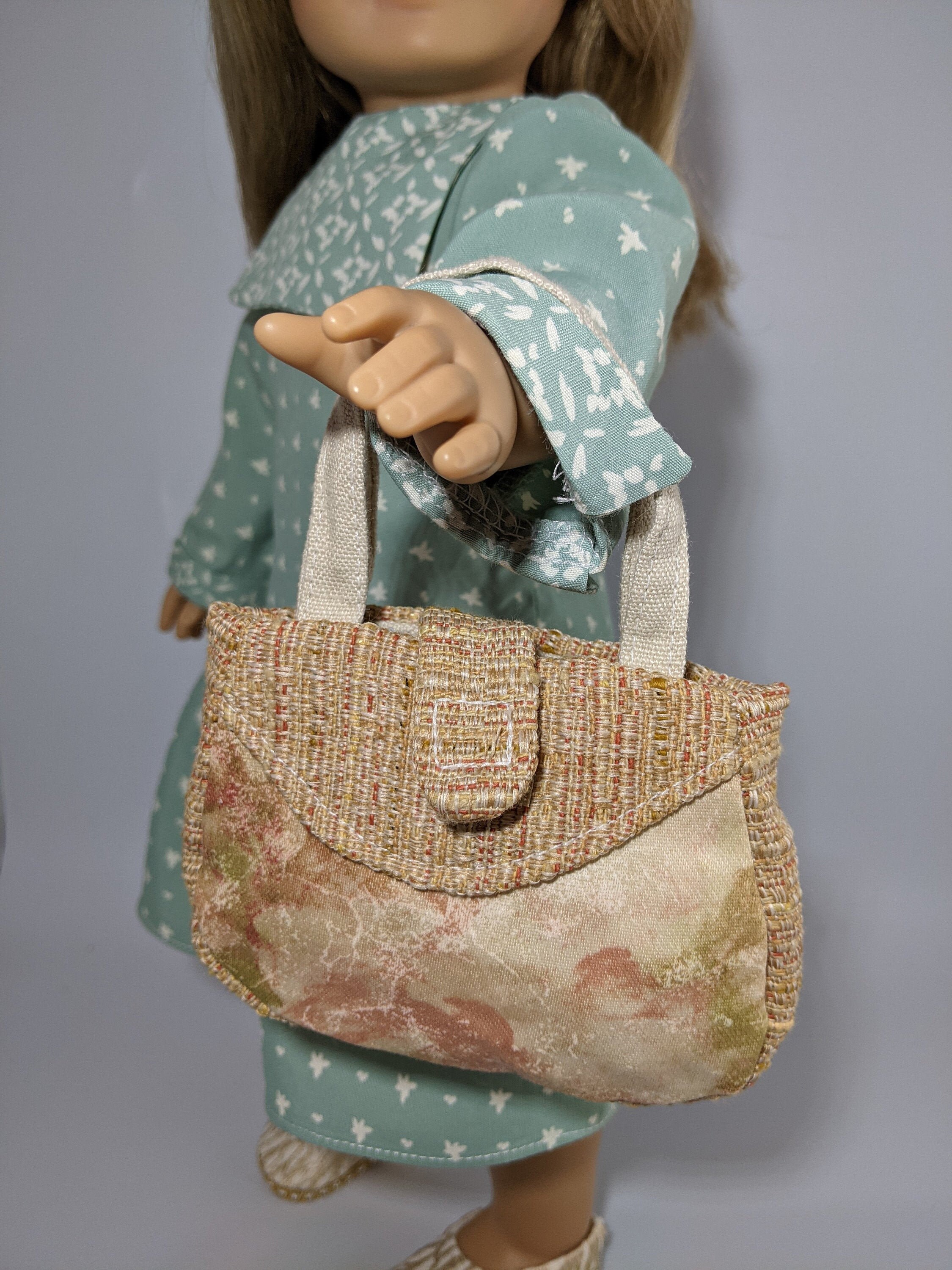 Sweet Miniature Artist Designer Purse W/ Bag for Doll W/ Purse