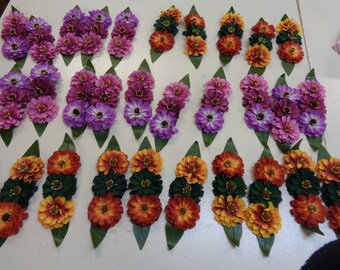 30 sets of vintage bunches of 3 millinery flowers
