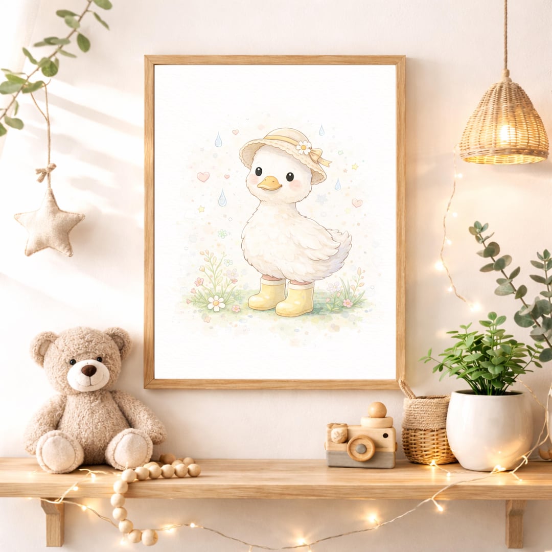 Baby Duck Nursery Wall Art Printable, Digital Download Kids Room Decor ...