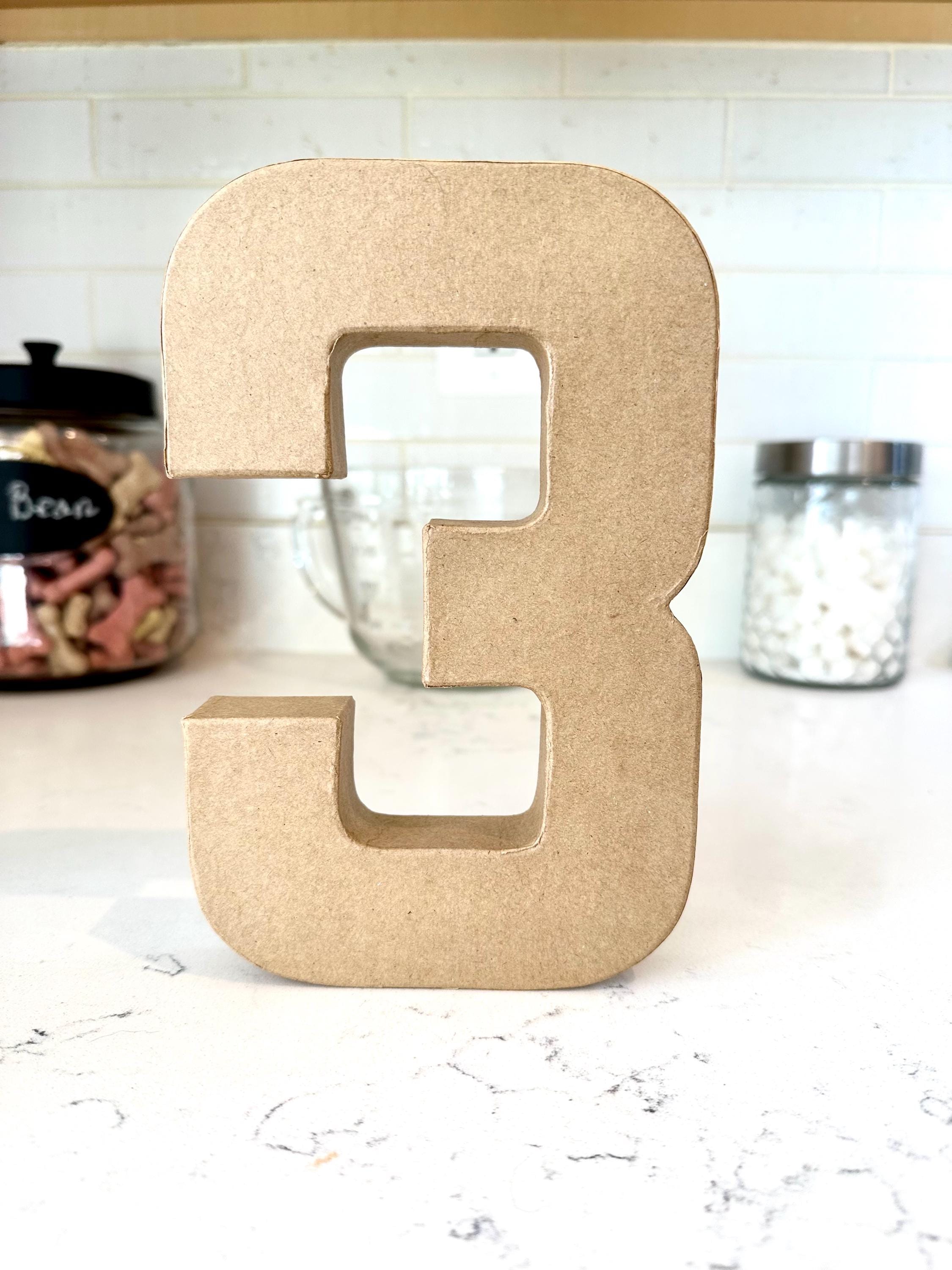 8 Inch Paper Mache Letters Numbers A to Z Paper Mache Numbers DIY Letters Cardboard Letter Birthday Party Sorority Bridal Shower Wedding