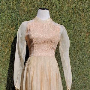 Vintage 50's/60's Peach Formal Prom Dress AS-IS image 1