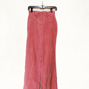 70&#39;s High Waist Dusty Rose/Mauve Corduroy Wide Leg Pants by Mervyn&#39;s Partners