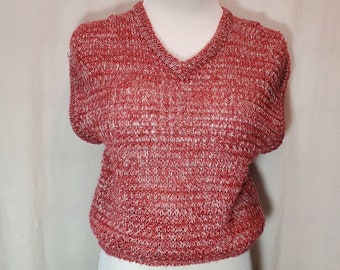 70's Sweater Vest Mouwloze V-Hals Top door Railroad Station