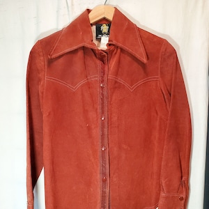 Golden Bear Vintage Suede Women&#39;s Western Shirt Jacket Outerwear