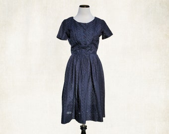 1950's Black Eyelet Dress Forever Young by Puritan
