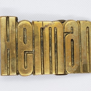 Herman Belt Buckle 70&#39;s Brass