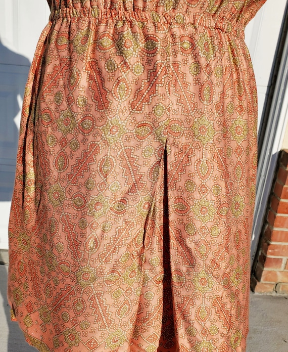 60's Orange Patterned Mini Dress - image 6