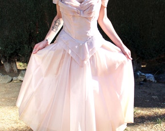 Pink Taffeta 50's 60's Vintage Prom Dress