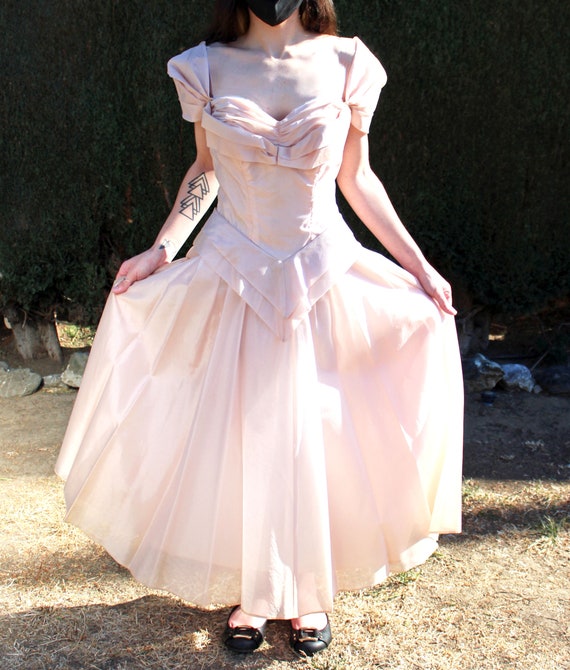 Pink Taffeta 50's 60's Vintage Prom Dress