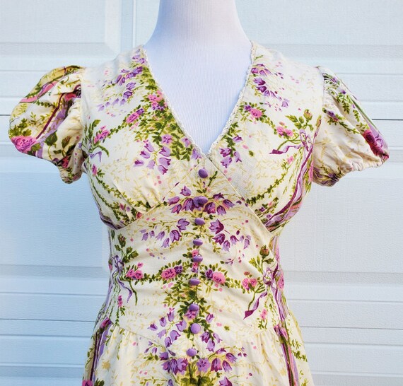 60's 70's Floral Boho Cracker Jax Dress - image 4