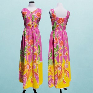 70er Hawaii Maxi Kleid von Tori Richard