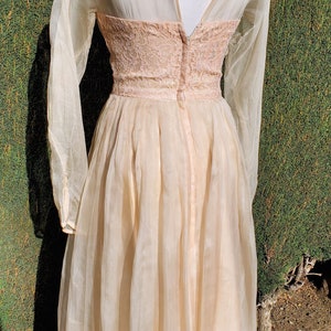 Vintage 50's/60's Peach Formal Prom Dress AS-IS image 2