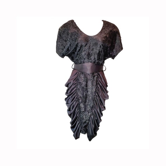 80's Breakin' Loose Black Lace Prom Formal Dress