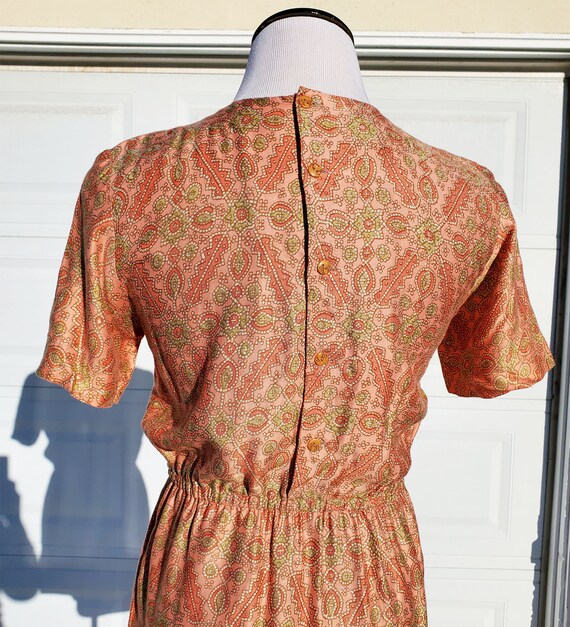 60's Orange Patterned Mini Dress - image 7