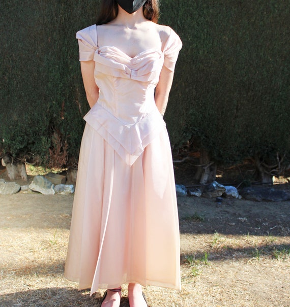 Pink Taffeta 50's 60's Vintage Prom Dress