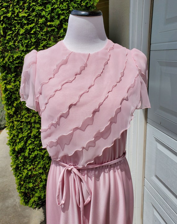 1970's Pink Mauve Gown - image 3