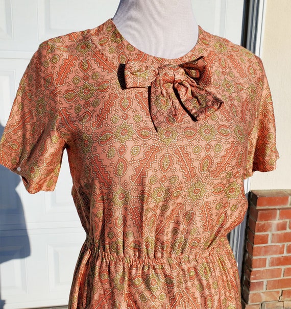 60's Orange Patterned Mini Dress - image 3