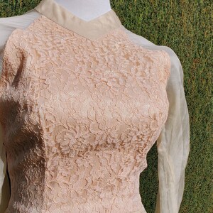 Vintage 50's/60's Peach Formal Prom Dress AS-IS image 3