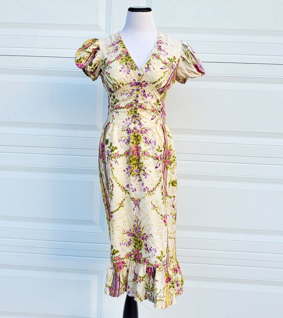 60's 70's Floral Boho Cracker Jax Dress - image 2