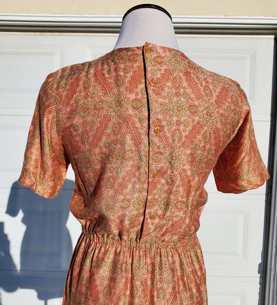 60's Orange Patterned Mini Dress - image 4