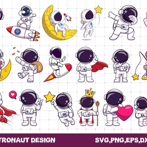 Paquete de astronautas SVG PNG, astronauta con cohete SVG, niño astronauta SVG, universo SVG, astronauta SVG, espacio SVG