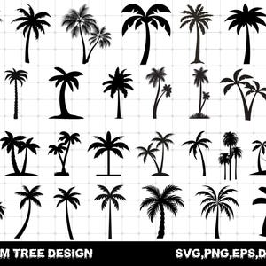 Palm Tree Svg Bundle, Palm Tree Clipart, Palm Tree Svg, Palm Tree Silhouette, Palm Tree Cut Files For Circut, Palm Tree Png, Palm Svg,Png.Ai