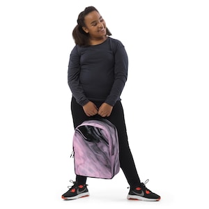 Pink and Black Minimalist Backpack