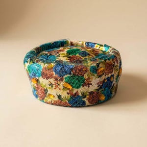 Vintage Floral Pillbox Hat, Doris Designed Brocade Cocktail Fascinator, 1960s Wedding Veil