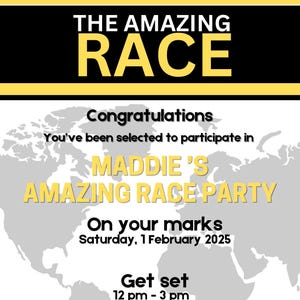 The Amazing Race Invitation | Birthday | Race Theme Party Invite | Editable & Printable | Instant Digital Download | Adventure fitness Party