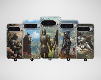 Knight Cat Meme Phone Case Medieval Aesthetic Cover For Google Pixel 10 XL Pro 10 9Pro 9 8 7 6A Samsung S25FE S24 S23 A17 iPhone 16 15 14 13