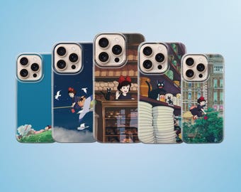 Kiki's Delivery Service Phone Case Ghibli Anime Cover For iPhone 17, 16, 15, 14, 13, 12, 11, Samsung S25FE, S24, S23,A17 Pixel 10, 9, 8, 7 6