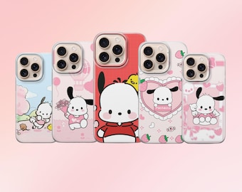 Cute Pochacco Phone Case Sanrio Puppy Cover For iPhone 17, 16, 15, 14, 13, 12, 11, Samsung S25FE, S24, S23,A17 Pixel 10, 9, 8, 7, 6