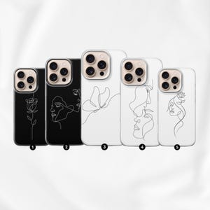 One Line Art Phone Case Minimalist Aesthetic Cover for iPhone 16 Pro Max 16 15 14 13 case, Samsung S23 S24 S25 Ultra case, Pixel 9 XL Pro, 8