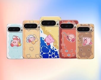 Cute Kirby Pixel Art Phone Case Retro Cover For Google Pixel 10 XL Pro 10Pro 9 9Pro 8A 8 7A 6A Samsung S25FE S24 S23 A17 iPhone 16 15 14 13