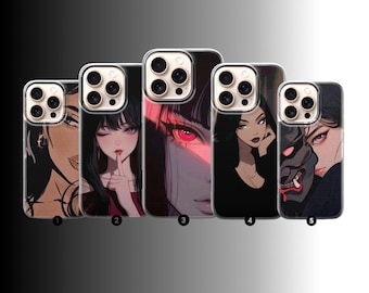 Anime Girl Phone Case Vintage Cartoon Cover For iPhone 17, 16, 15, 14, 13, 12, 11, Samsung S25FE, S24, S23,A17 Pixel 10, 9, 8, 7, 6