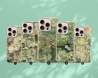 Floral Collage Cottagecore Phone Case Aesthetic For iPhone 17, 16, 15, 14, 13, 12, 11, Samsung S25FE, S24, S23,A17 Pixel 10, 9, 8, 7, 6